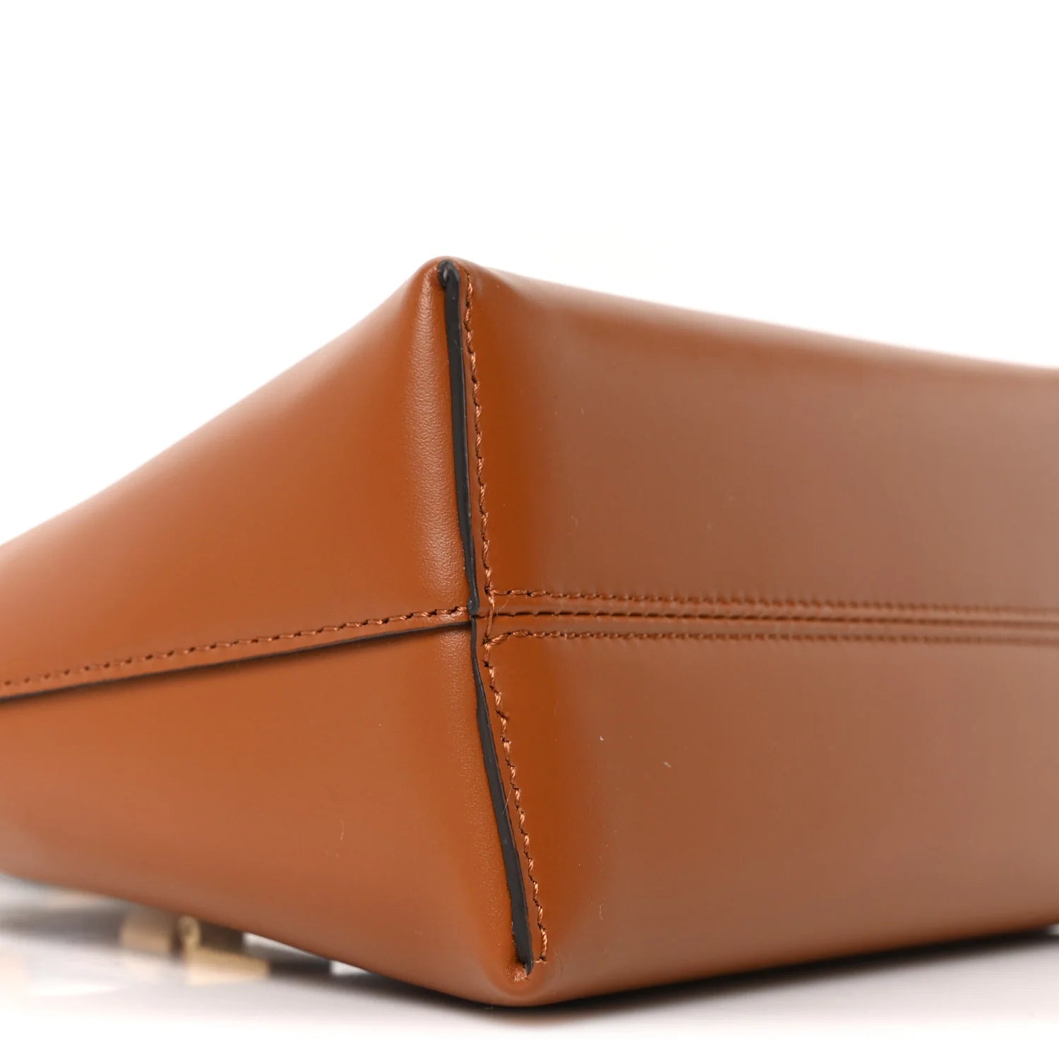 Vitello King Plexiglass Logo Embossed Mini by the Way Top Handle Boston Bag Caramello