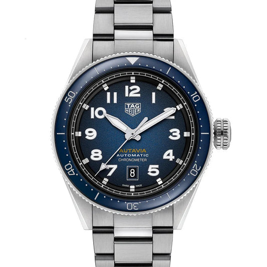 Unworn  Autavia Calibre 5 Chronometer, 42 Mm, Stainless Steel, Ref# WBE5116.EB0173, Box & Papers