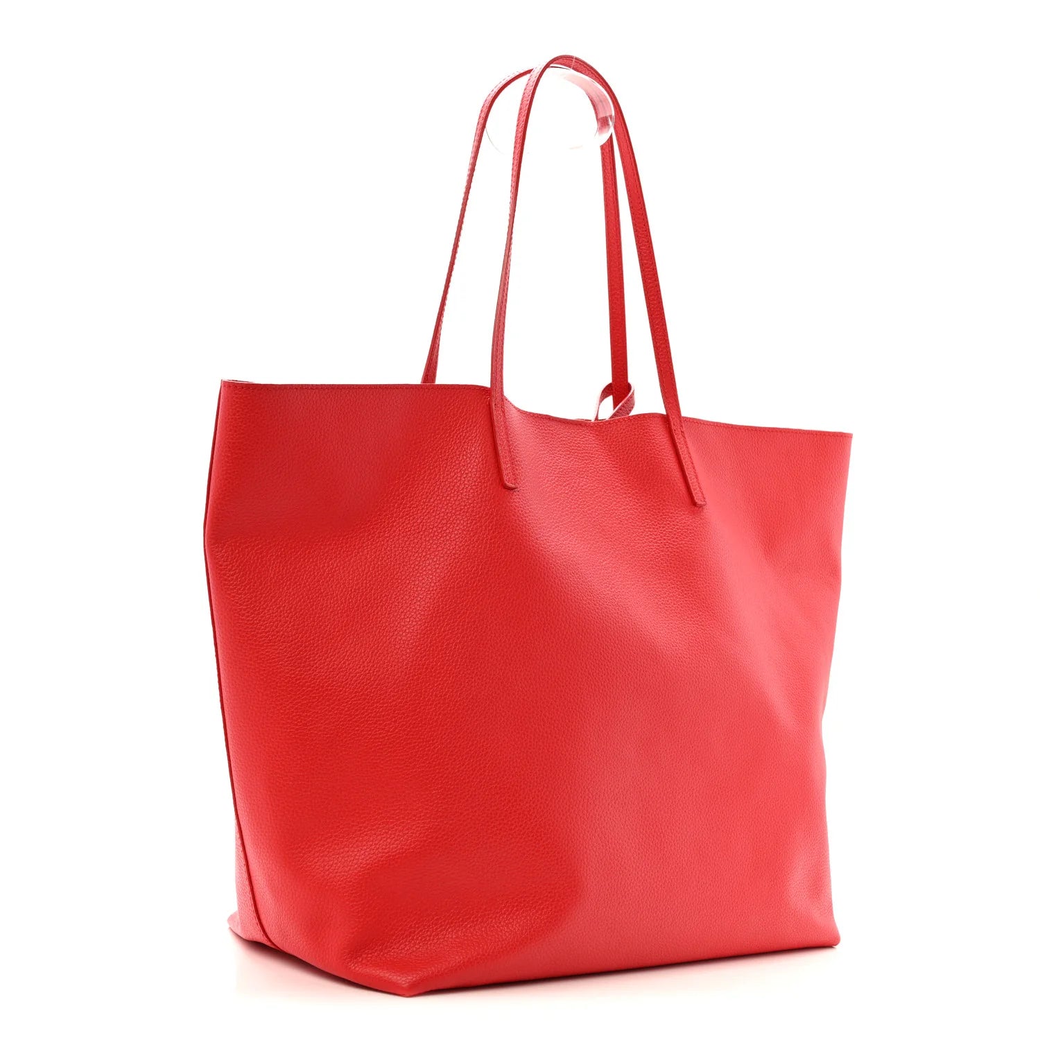 Grained Calfskin Skull Open Shopper Tote Red