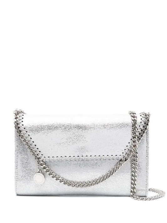 METALLIC-FINISH FALABELLA WALLET CROSSBODY BAG