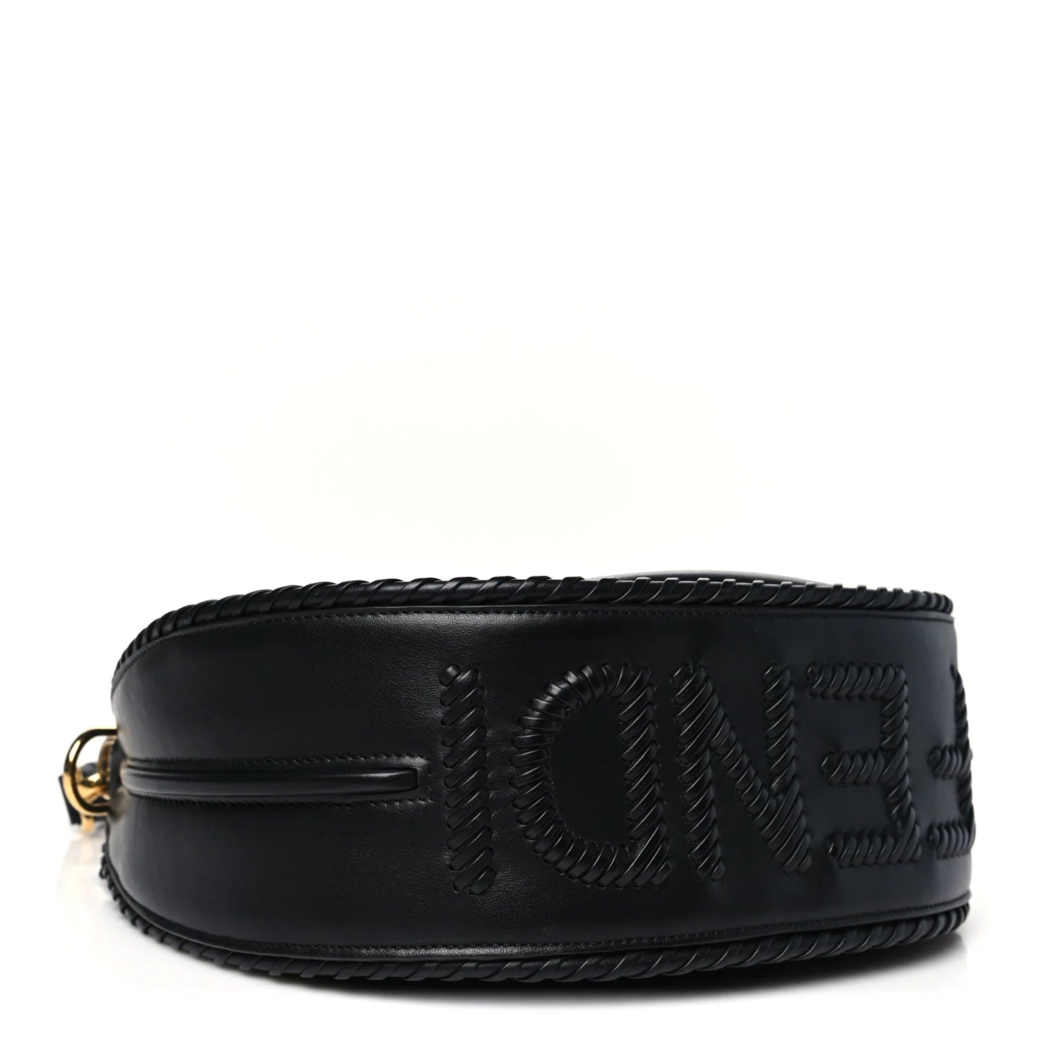 Vitello Grace Matte Whipstitch Small graphy Hobo Bag Black