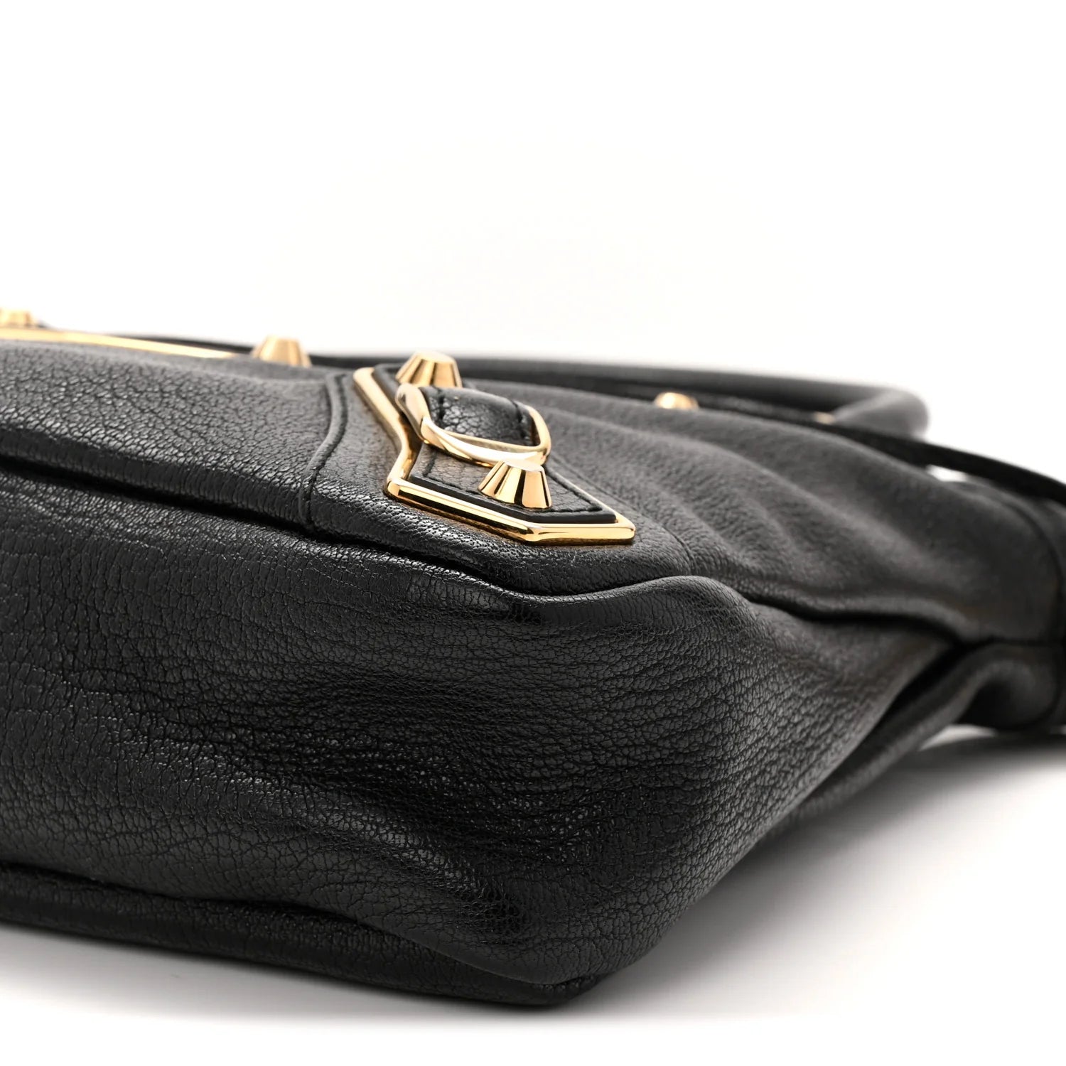 Chevre Gold Metallic Edge Hardware Town Black