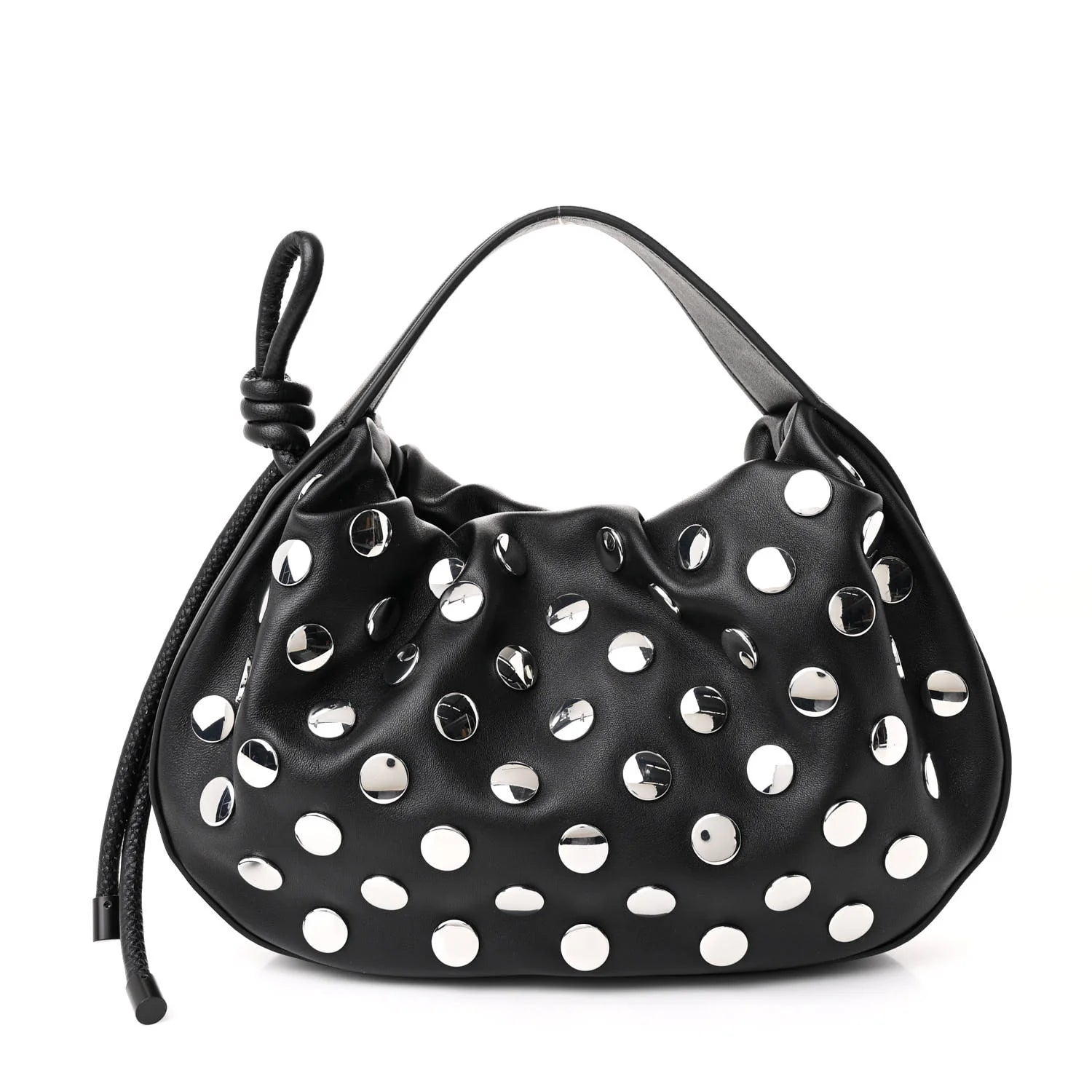 Sheepskin Studded Mini Origami Bag Black