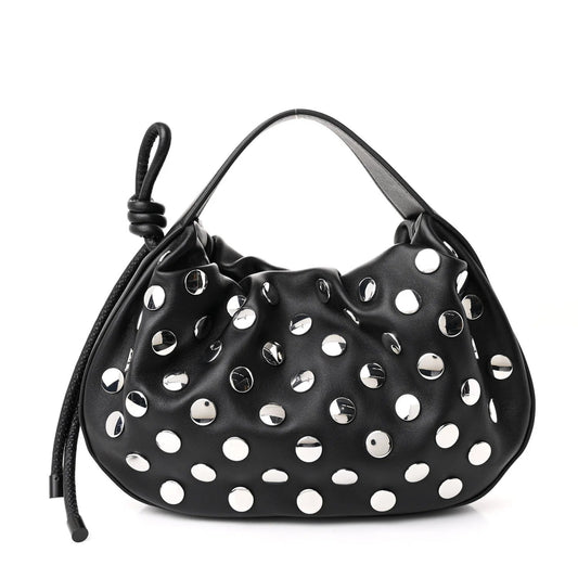 Sheepskin Studded Mini Origami Bag Black