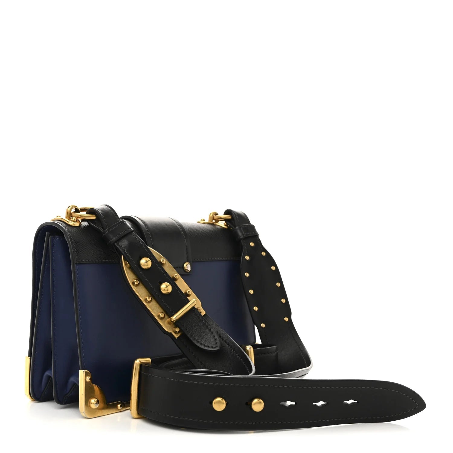 City Calf Saffiano Cahier Bag Bluette Black