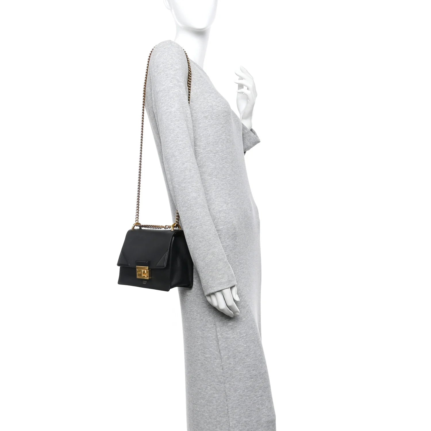 Vitello Grace Matte Small Kan U Shoulder Bag Black