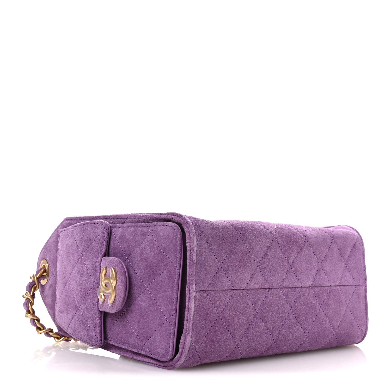 Suede Quilted Mini  25 Handbag Purple