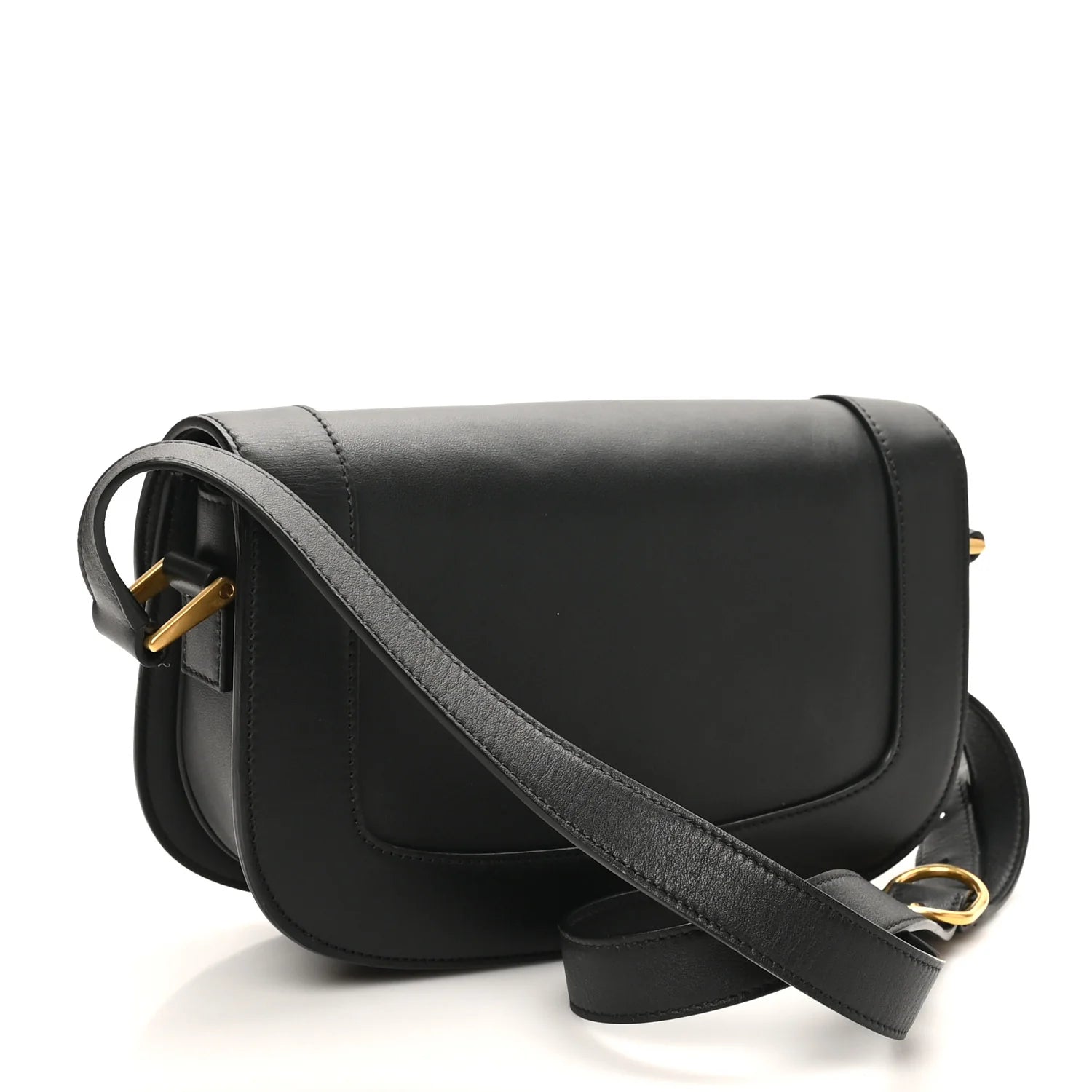 Smooth Calfskin Supervee Shoulder Bag Black