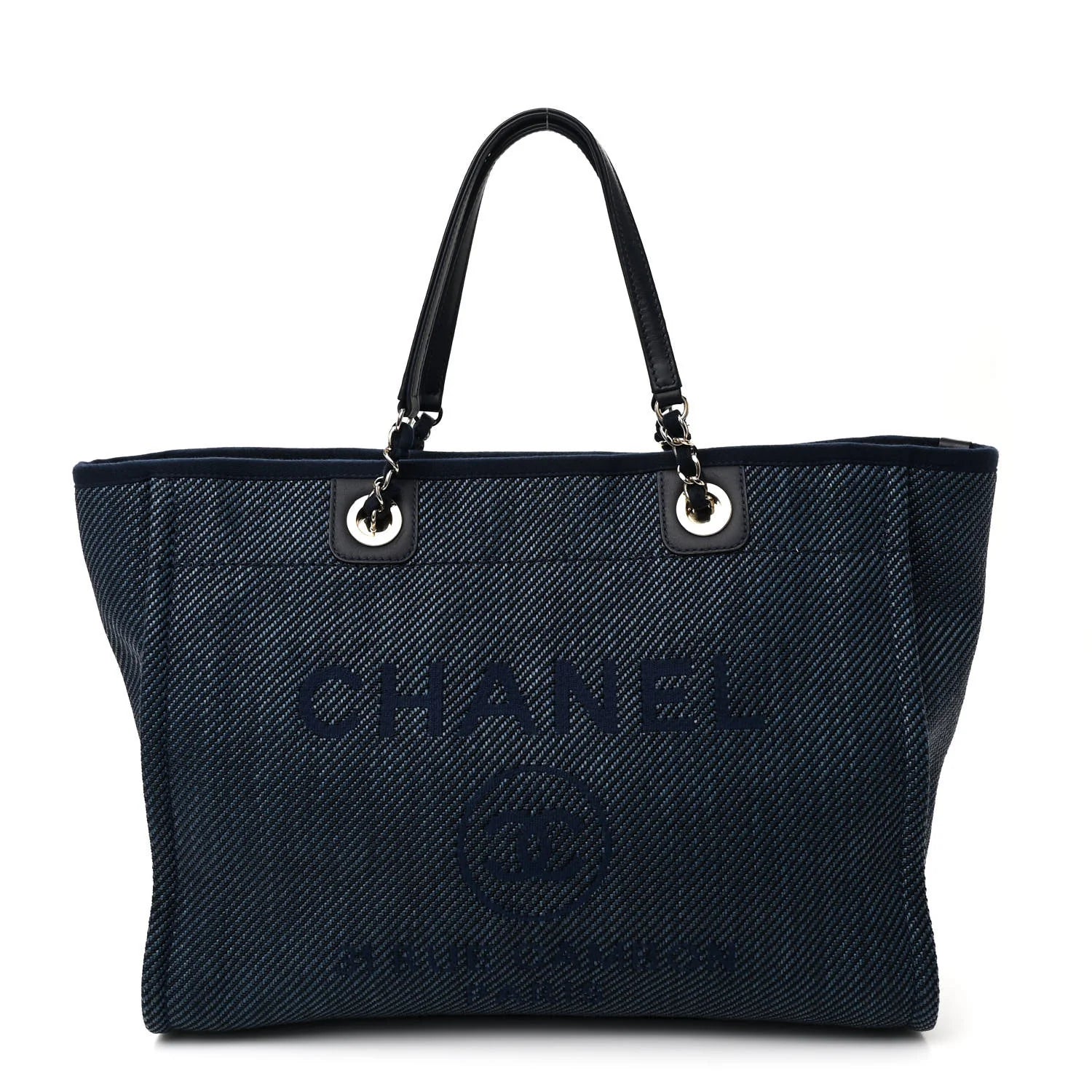 Mixed Fibers Small Deauville Tote Navy Blue