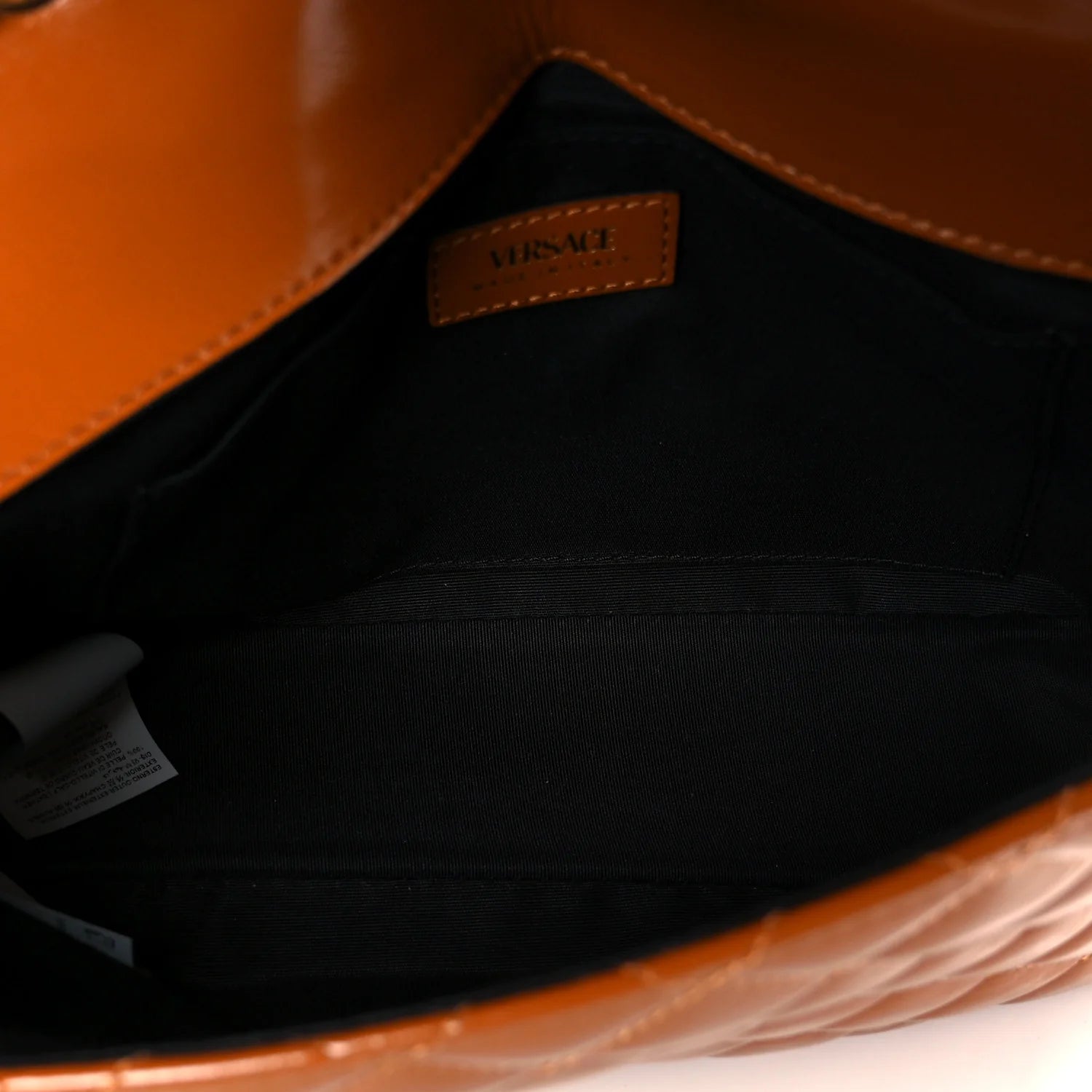 Patent Nappa Quilted La Medusa Chain Crossbody Brown