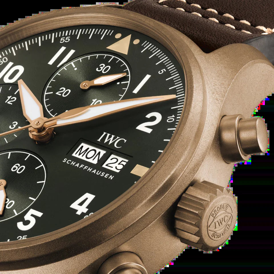 Unworn  Pilot'S Watch Spitfire Chronograph, Bronze, 41Mm, Ref# IW387902, Box and Papers