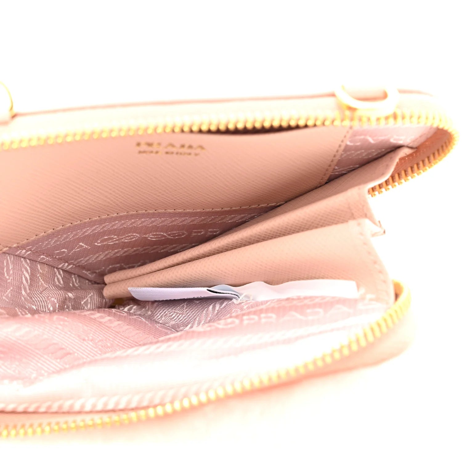 Saffiano Shearling Triangle Mini Pouch Orchidea