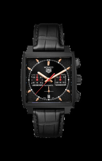 Unworn  Monaco Chronograph Automatic, Black DLC Titanium, 39Mm, Ref# CBL2180.FC6497, Box and Papers