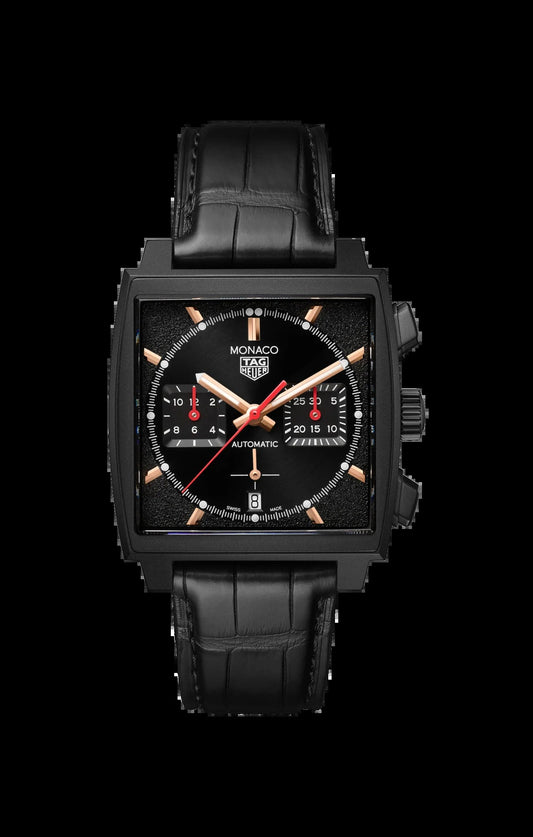 Unworn  Monaco Chronograph Automatic, Black DLC Titanium, 39Mm, Ref# CBL2180.FC6497, Box and Papers