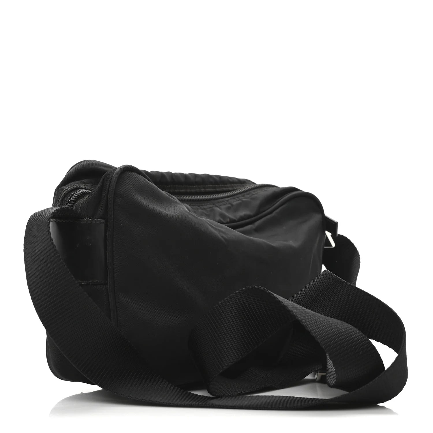 Tessuto Nylon Triangle Shoulder Bag Black