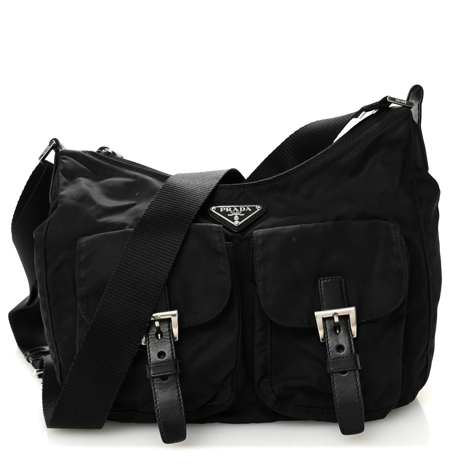 Tessuto Nylon Messenger Bag Black
