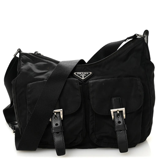 Tessuto Nylon Messenger Bag Black