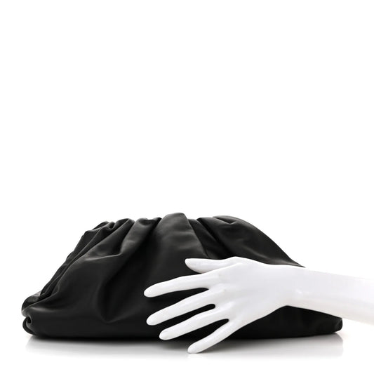 Smooth Butter Calf the Pouch Oversized Clutch Black