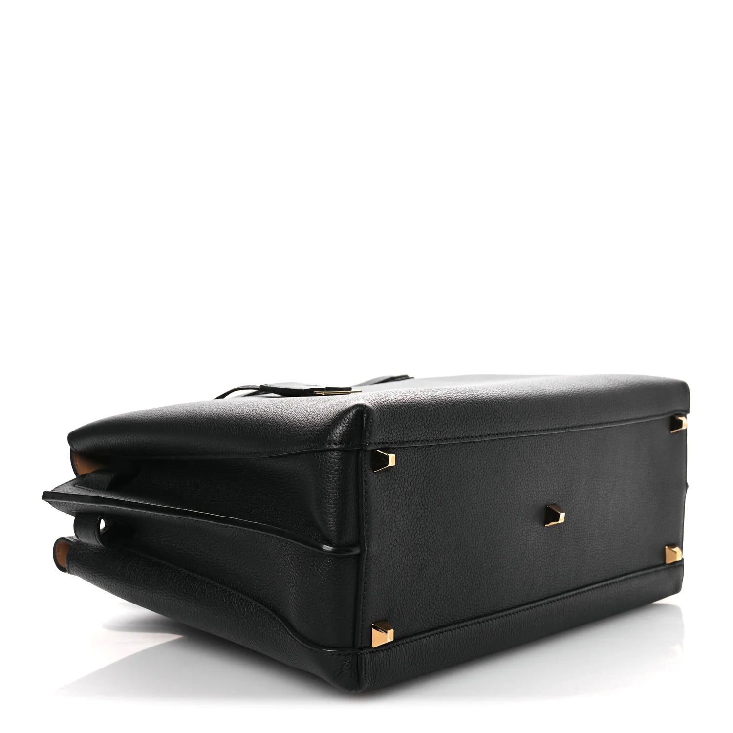 Grained Calfskin Large Milla Tote Black