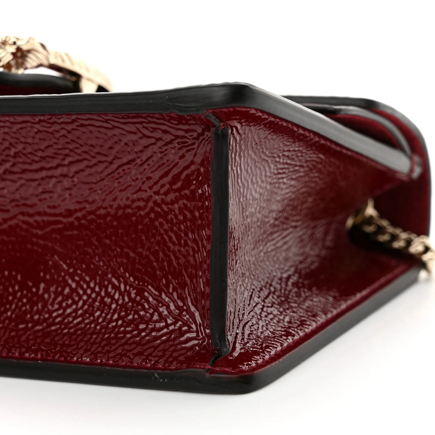 Crinkled Patent Mini Dionysus Shoulder Bag Rosso Ancora Red