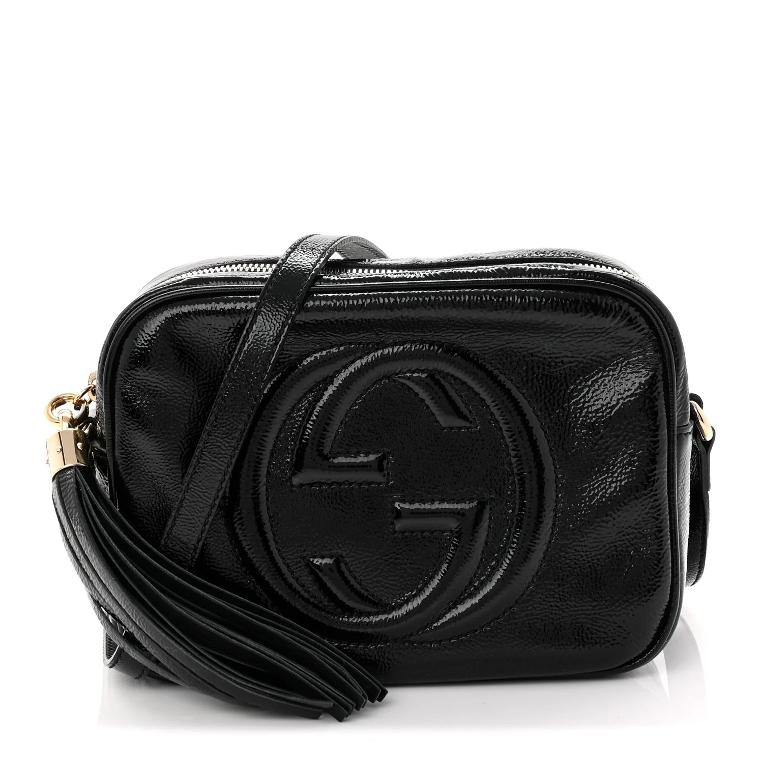 Soft Patent Small Soho Disco Bag Black