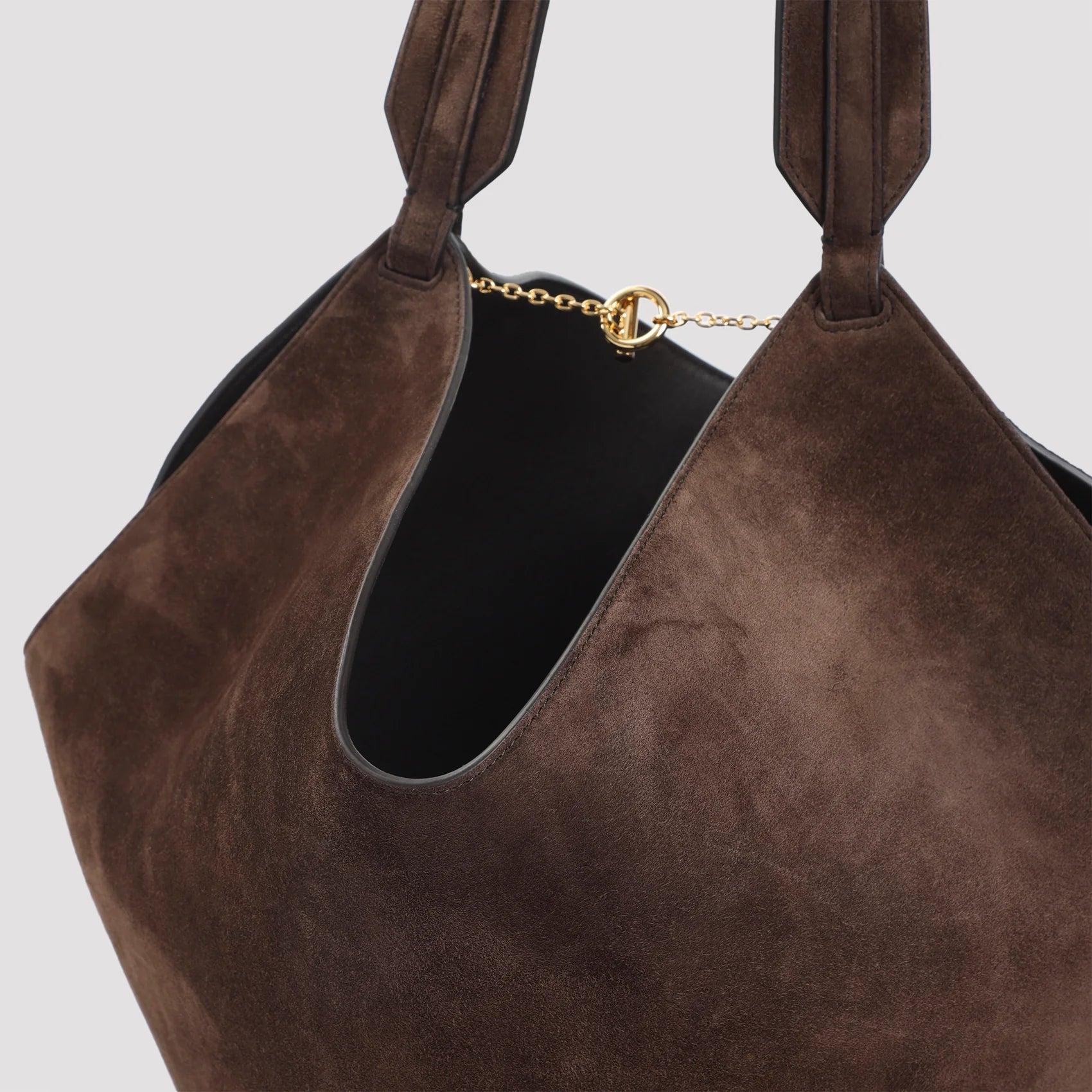 DARK BROWN LOTUS SMALL CALF SKIN TOTE BAG