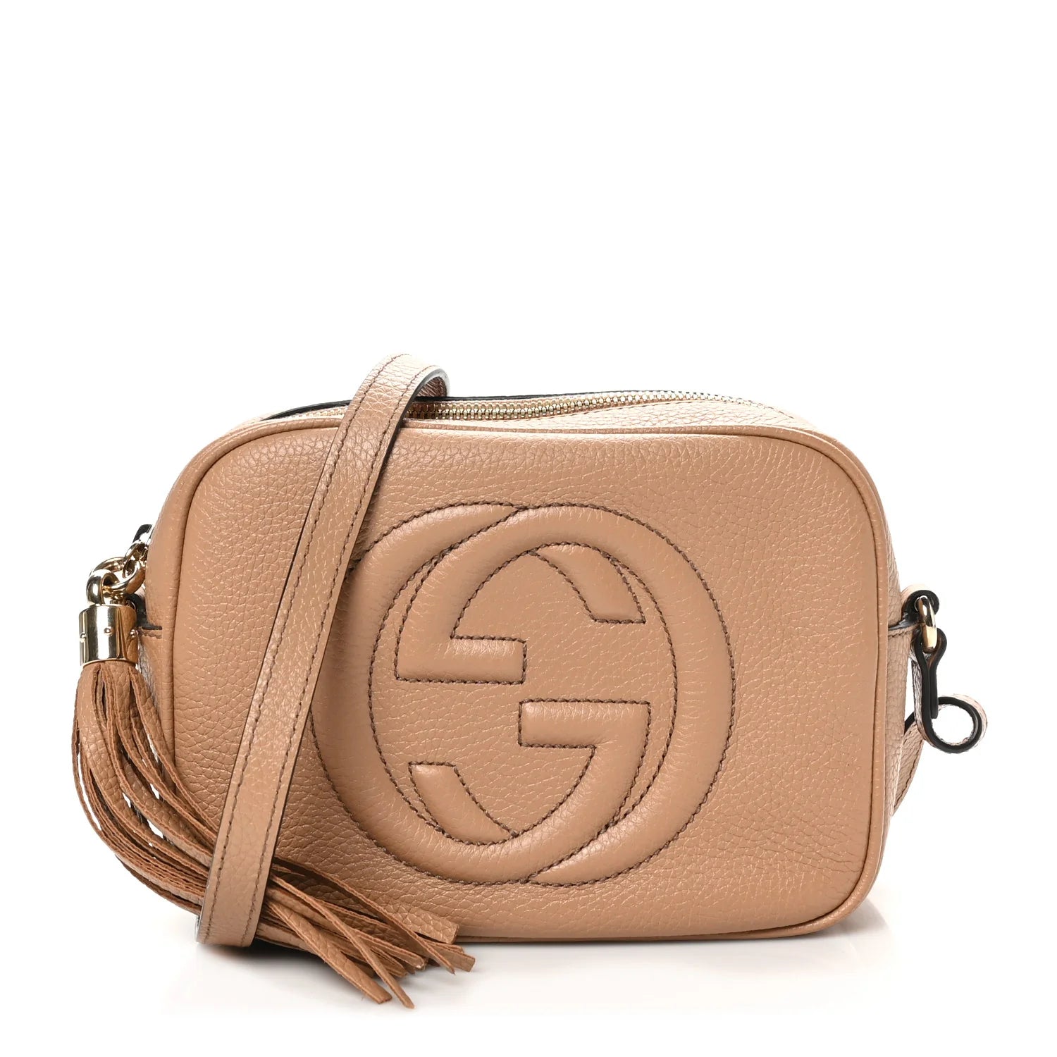 Pebbled Calfskin Small Soho Disco Bag Camelia