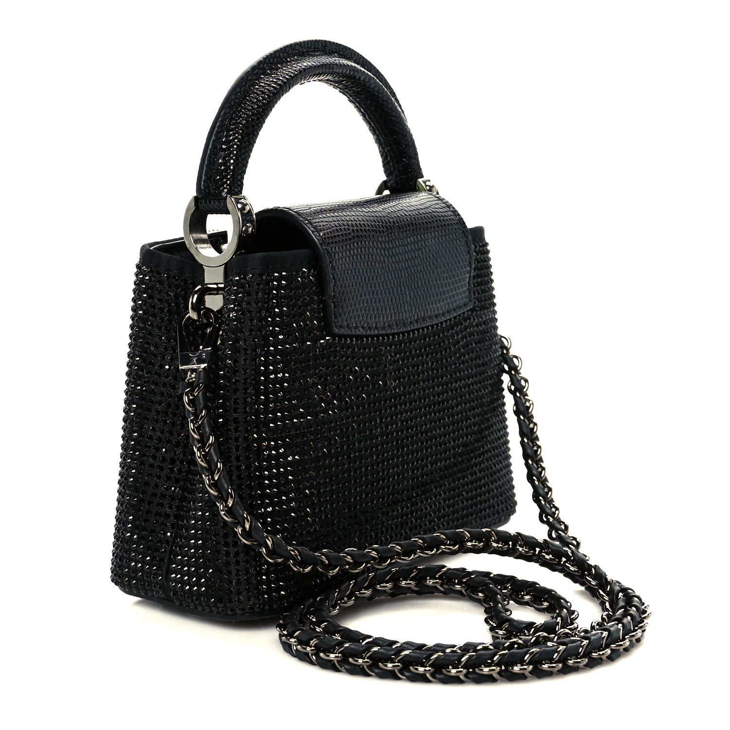 Swarovski Crystal Satin Lizard Nano Capucines Black