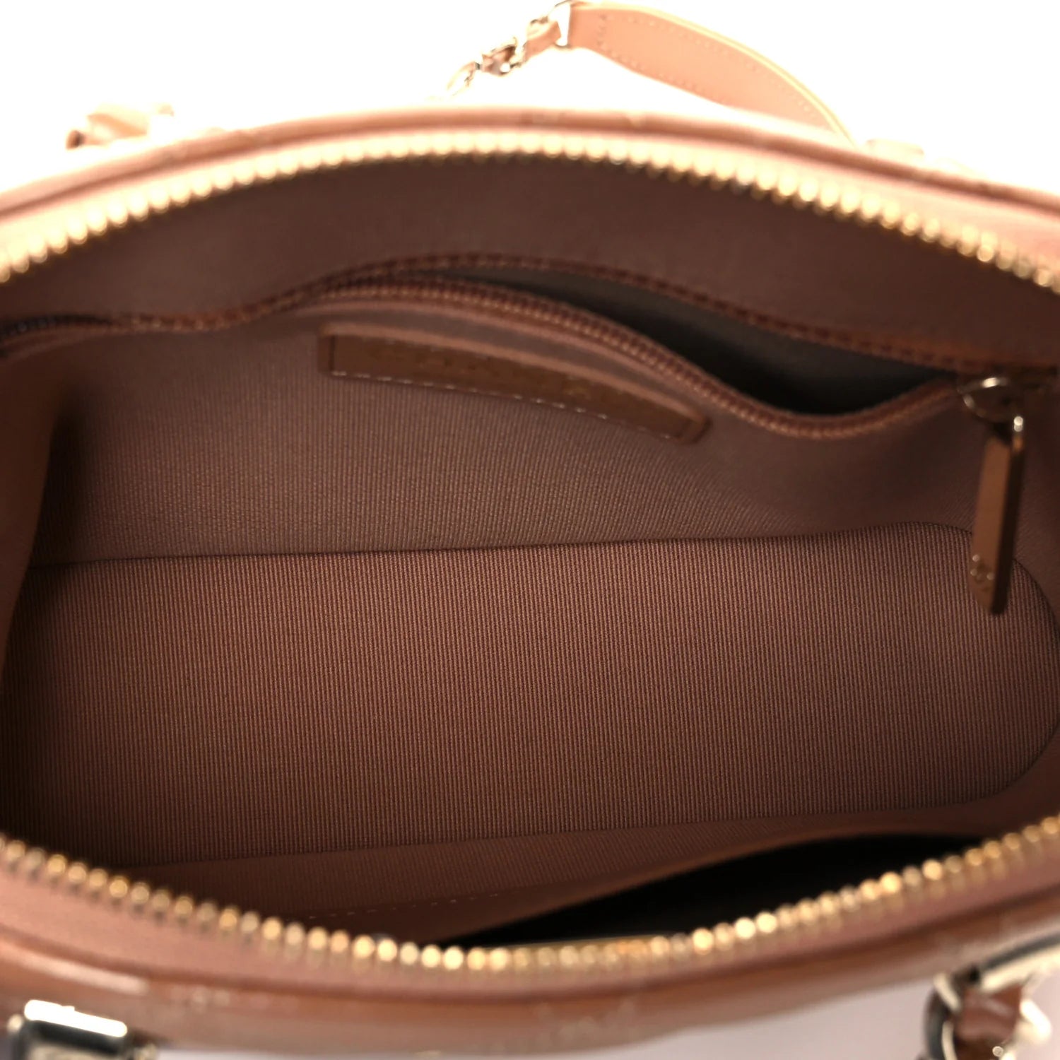 Shiny Lambskin Quilted Shiny Coco Clutch with Chain Dark Beige