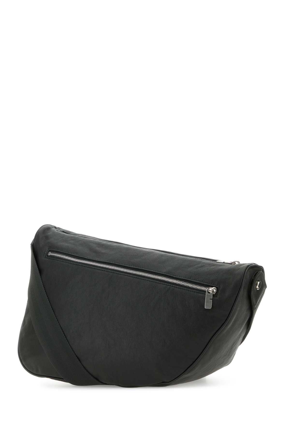 SLATE LEATHER LARGE SHIELD CROSSBODY BAG