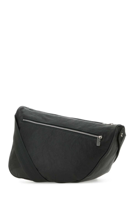 SLATE LEATHER LARGE SHIELD CROSSBODY BAG