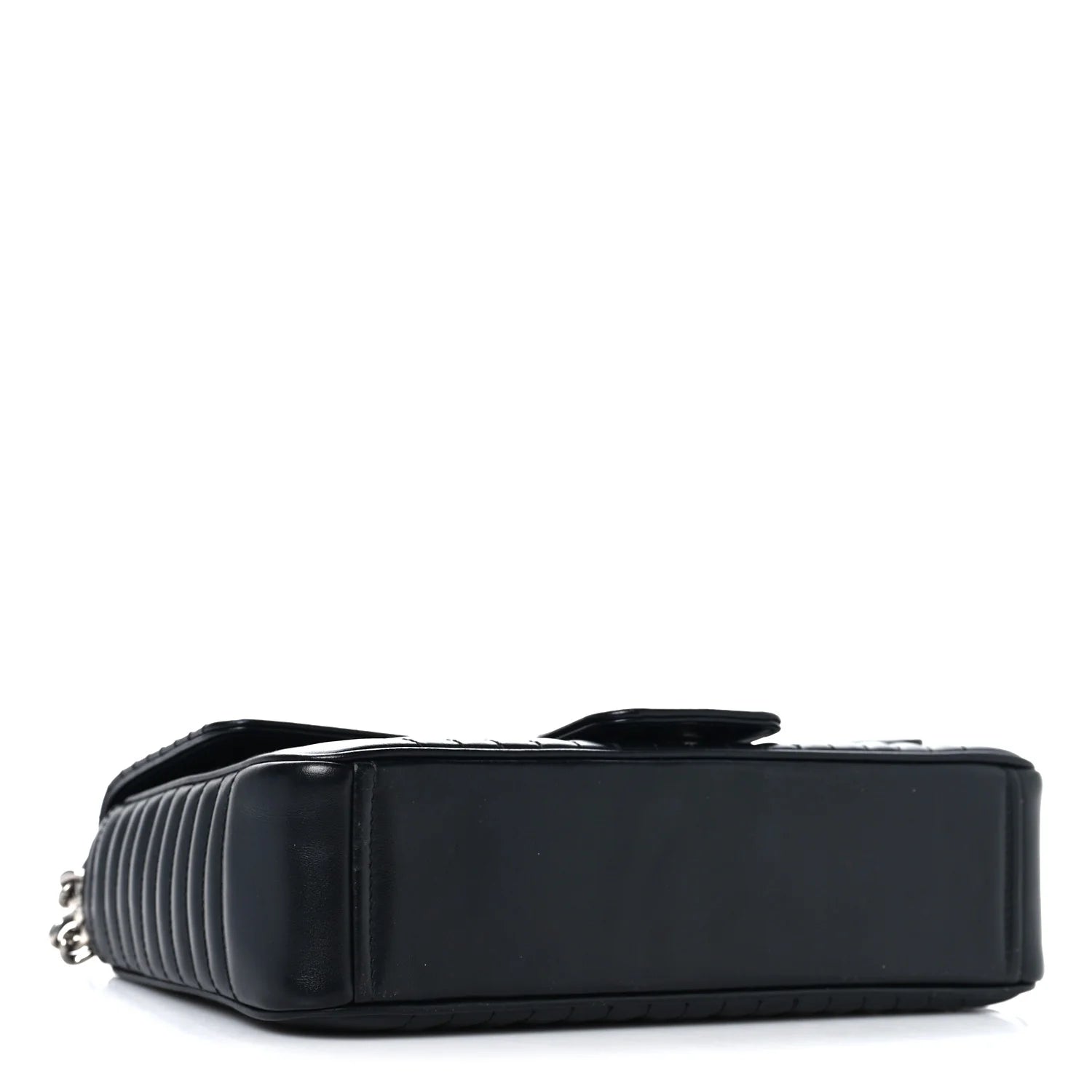 Soft Calfskin Impunture Diagramme Large Chain Flap Shoulder Bag Black