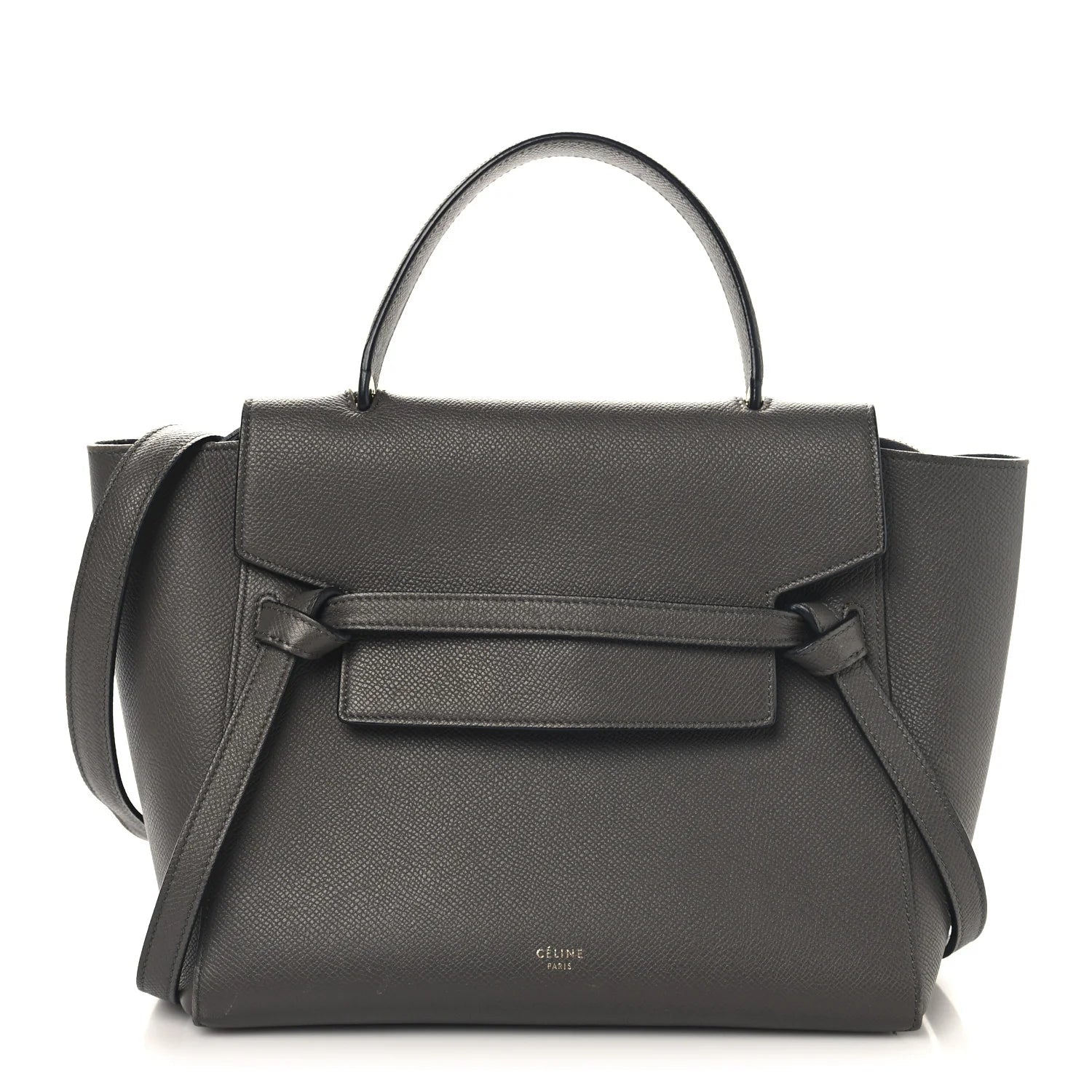 Grained Calfskin Micro Belt Bag Grey