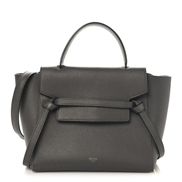 Grained Calfskin Micro Belt Bag Grey