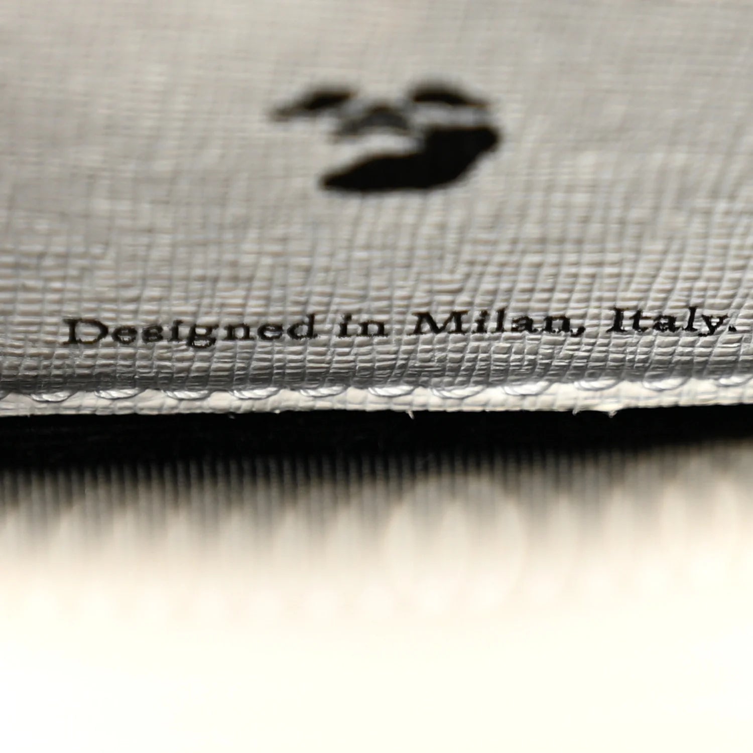 Saffiano Striped Mini Diag Binder Clip Bag White