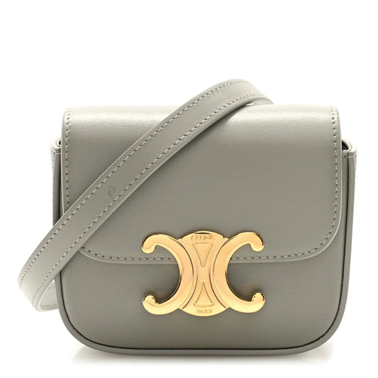 Shiny Calfskin Mini Triomphe Chalk