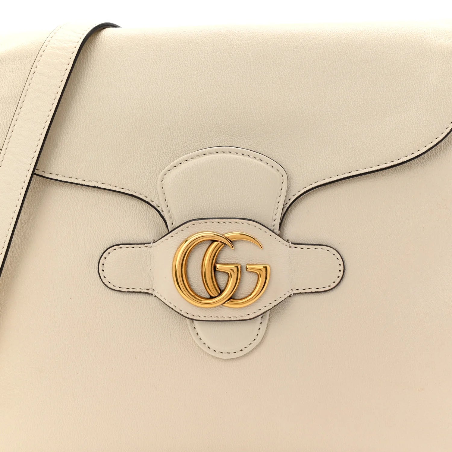 New Sakai Calfskin Lux Medium Dahlia Messenger Shoulder Bag Mystic White