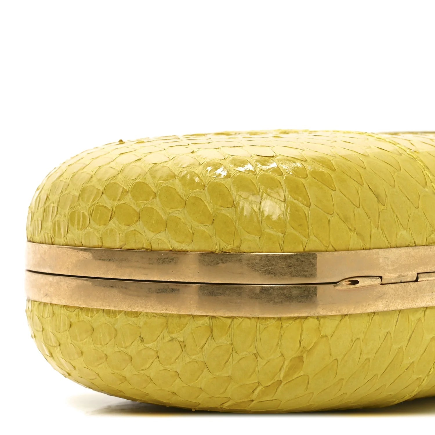 Snakeskin Skull Box Clutch Bright Yellow