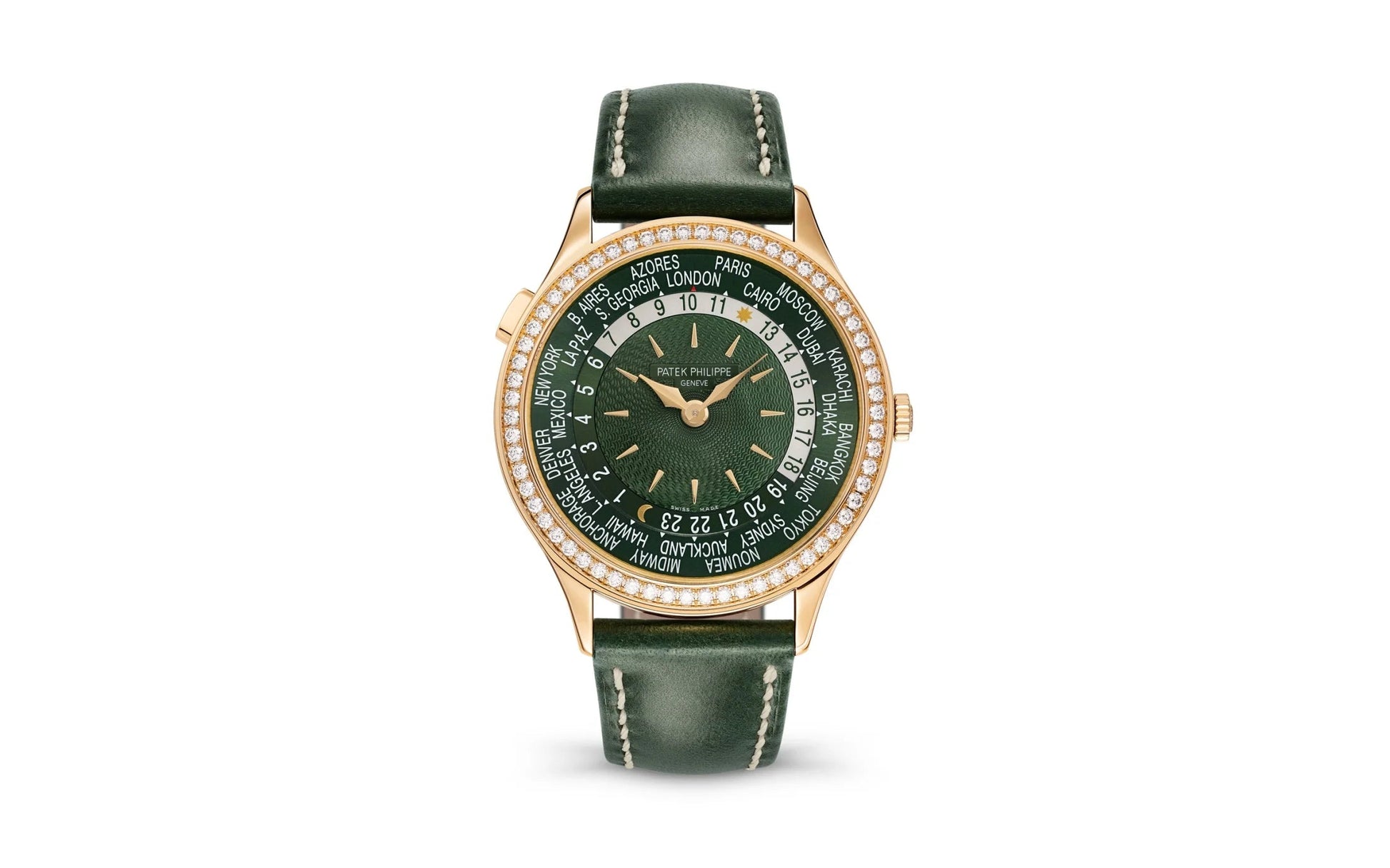 Women’S Complication World-Time, 18K Rose Gold Set with 89 Diamonds (~1.03 Ct.), 36Mm, Ref# 7130R-014