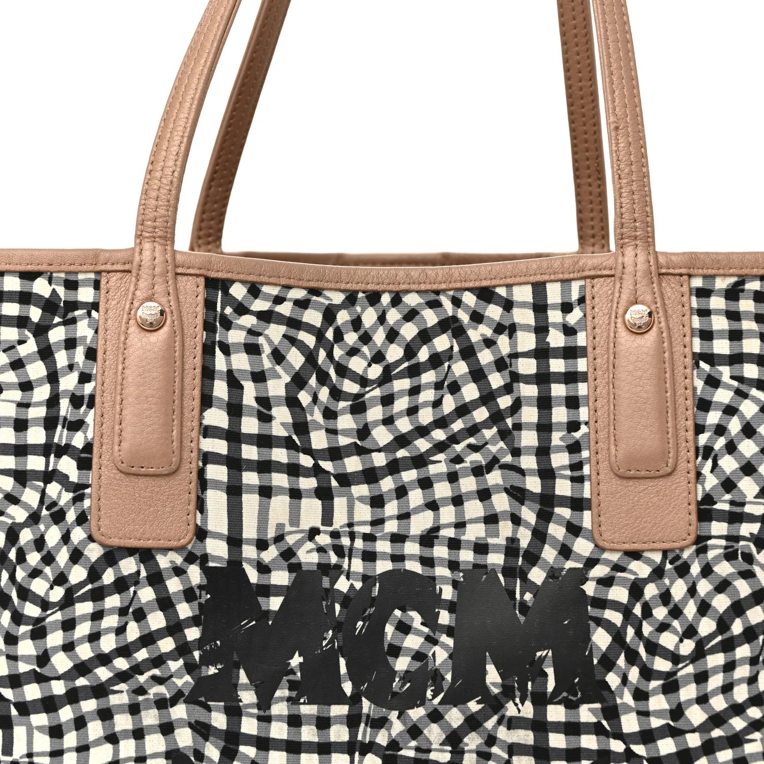 Metallic Visetos Medium Liz Reversible Shopper Tote Champagne Gold