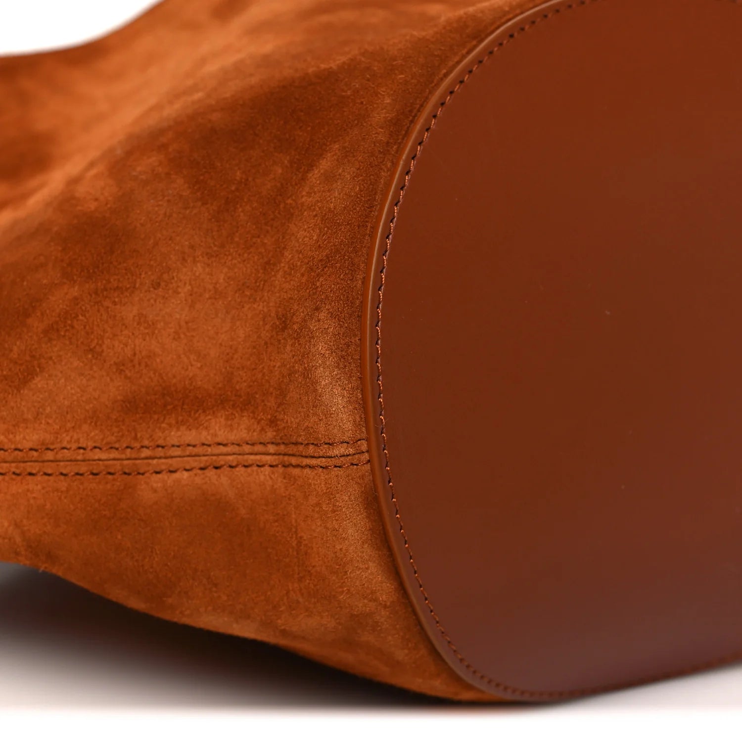 Suede Calfskin Mini Lotus Tote Caramel