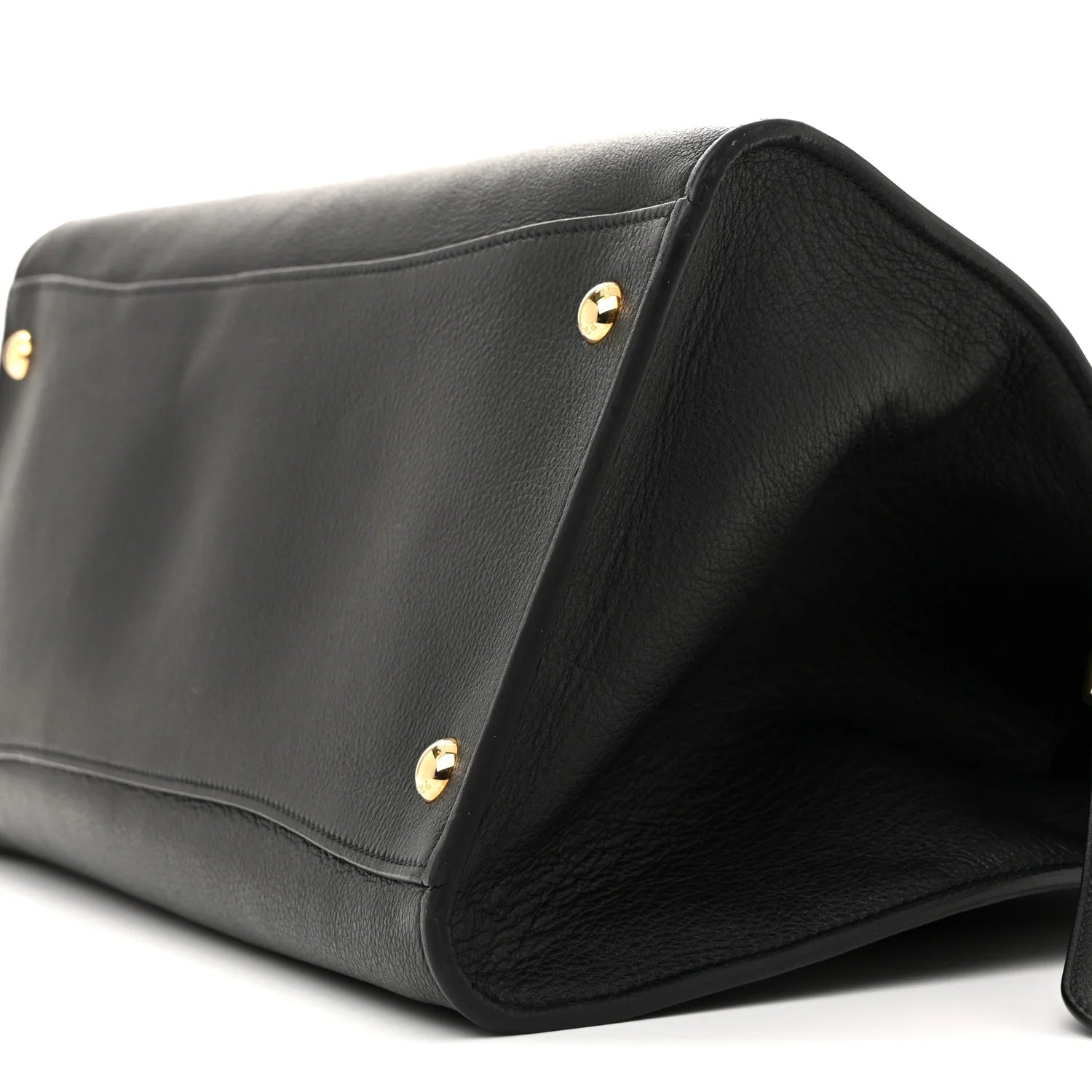 Soft Grain Calfskin Large Tote Bag Black