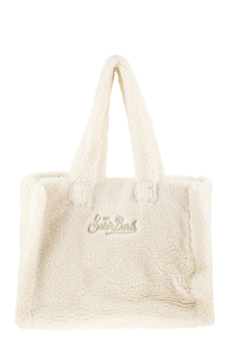 COLETTE TEDDY - SHERPA HANDBAG with LOGO
