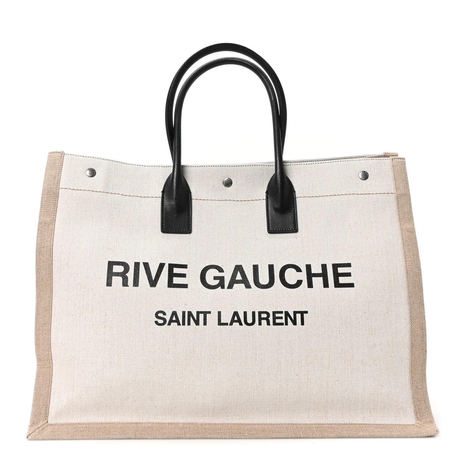 Linen Calfskin Rive Gauche Tote Optic White