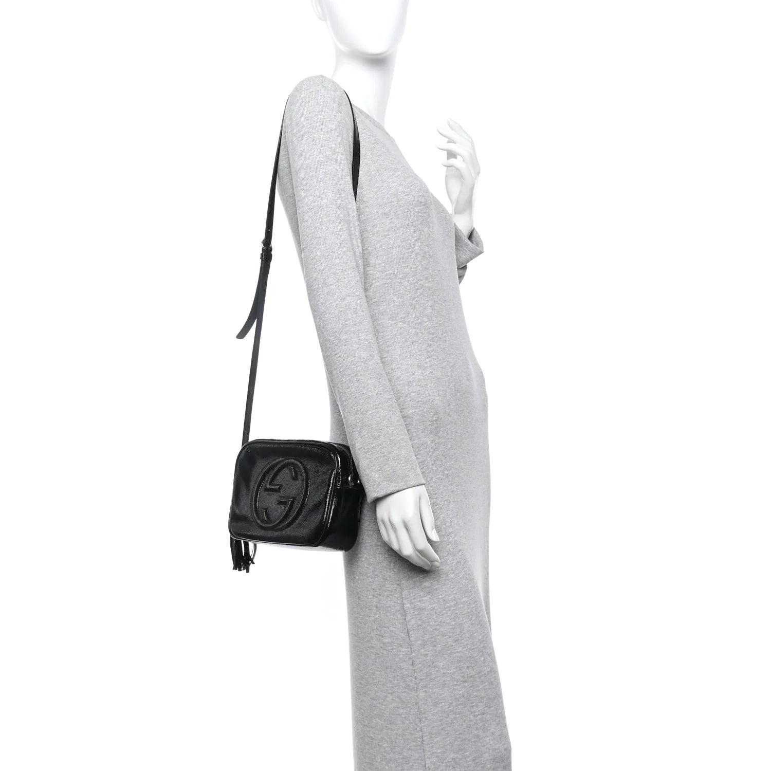 Soft Patent Small Soho Disco Bag Black