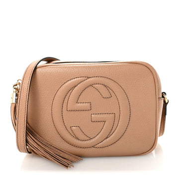 Pebbled Calfskin Small Soho Disco Bag Rose Beige