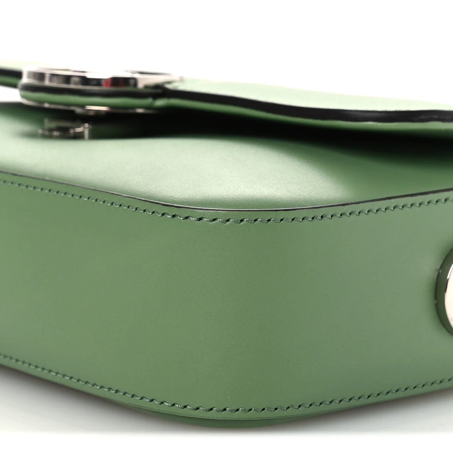 Senna Calfskin Petite GG Top Handle Shoulder Bag Green Soil Grass