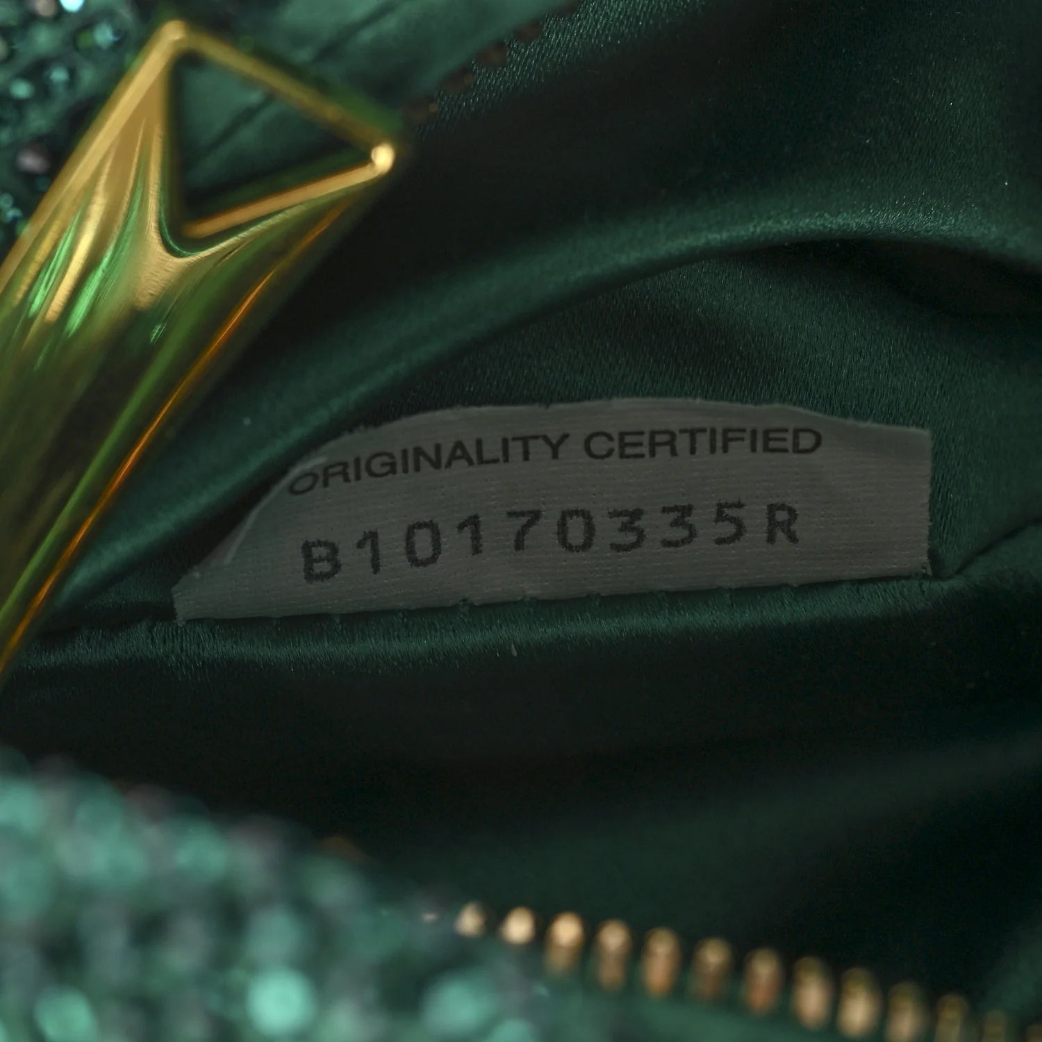 Crystal Embellished Satin Mini Hotfix Jodie Emerald