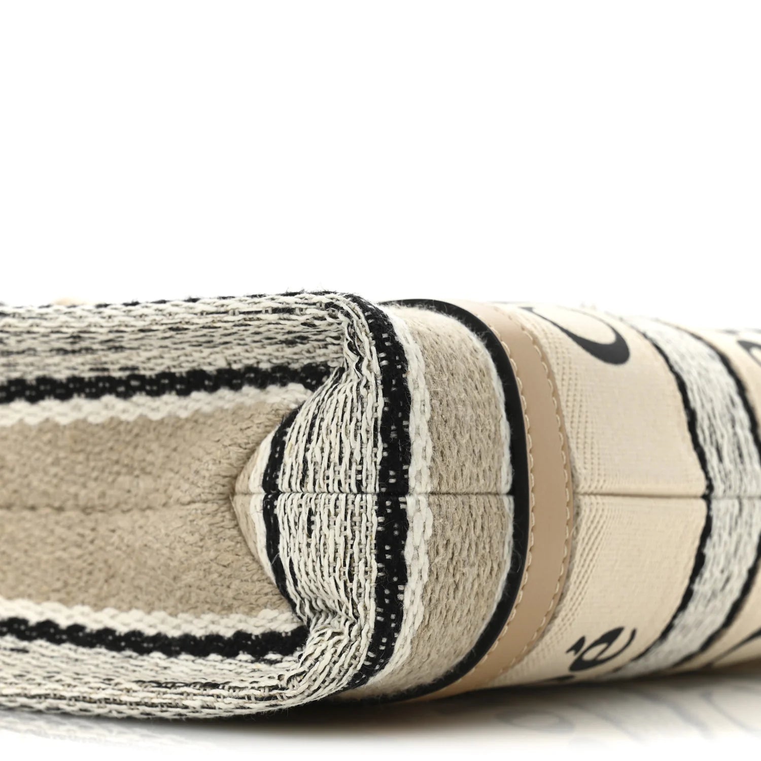 Cotton Calfskin Small Woody Ribbon Tote with Strap Soft Tan