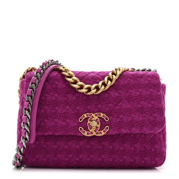 Tweed Quilted Medium  19 Flap Magenta